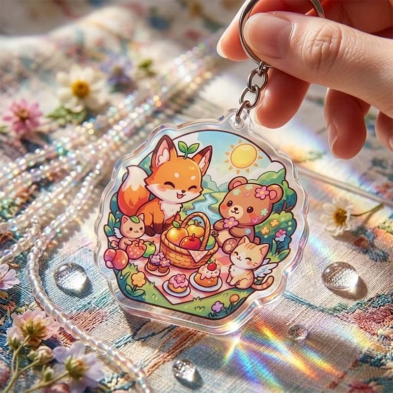 Epoxid-Anime-Shaker Acryl-Schlüsselanhänger-Charm