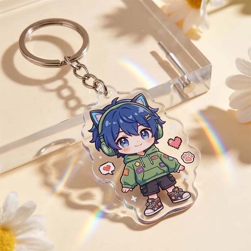 Anime Cartoon UV-Druck Acryl Schlüsselanhänger Charm