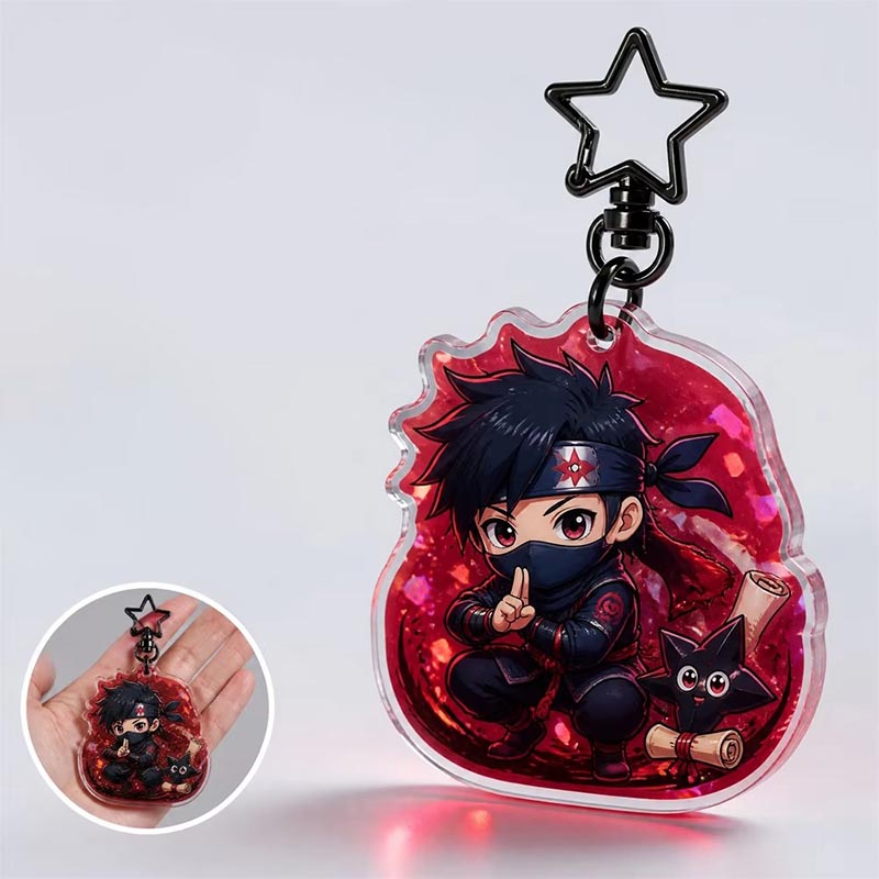 Benutzerdefinierter Ninja Anime Acryl Schlüsselanhänger Doppelseitiger Epoxidanhänger