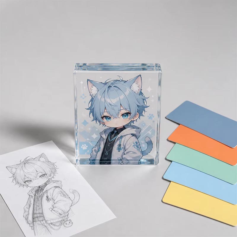 3D-Anime-Ziegel-Display aus Acryl, Sammlerfigur Chibi