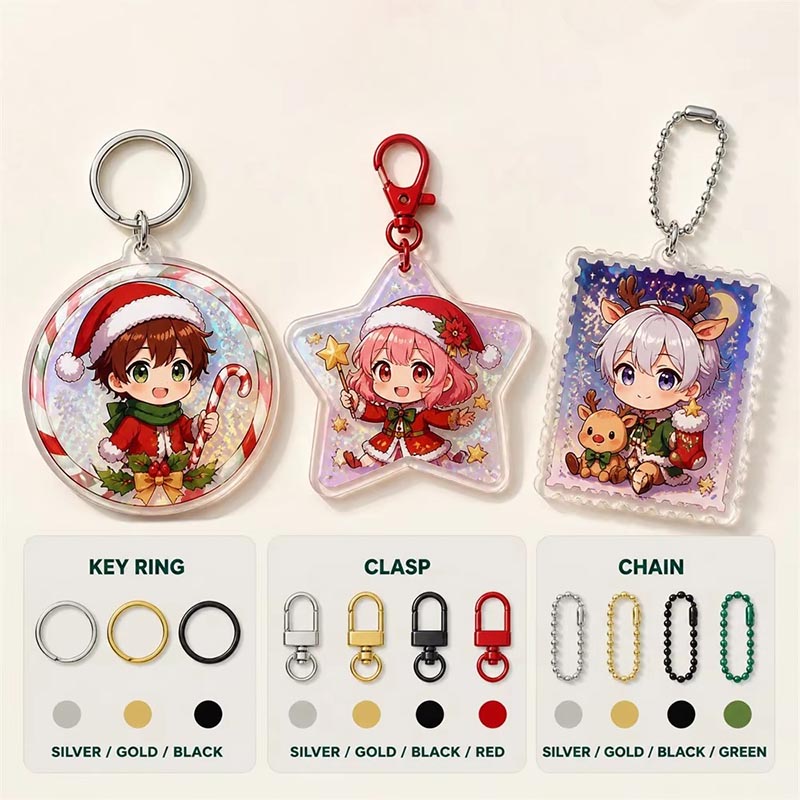 Benutzerdefinierter Anime Acryl Schlüsselanhänger Holographic Epoxy Promotion Schlüsselanhänger