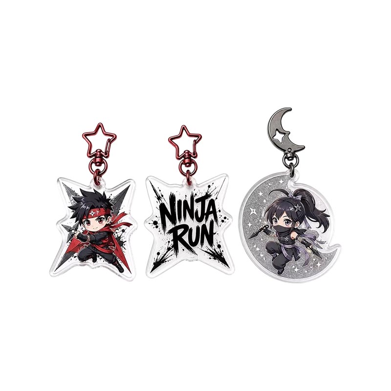 Benutzerdefinierter Ninja Anime Acryl Schlüsselanhänger Doppelseitiger Epoxidanhänger