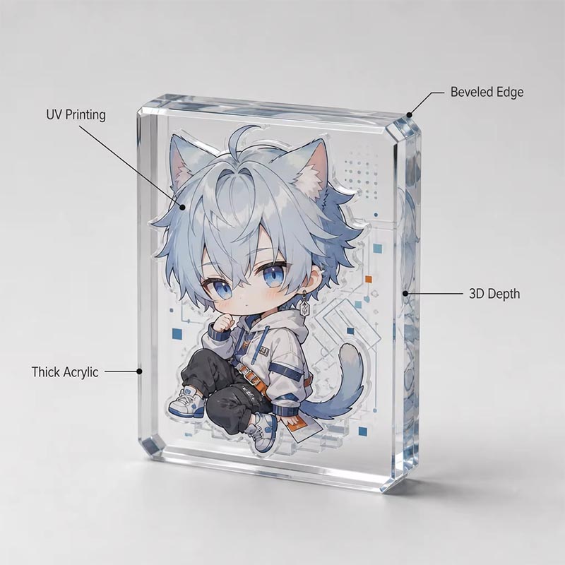 3D-Anime-Ziegel-Display aus Acryl, Sammlerfigur Chibi